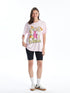 LC Waikiki Crew Neck Stone Age Printed Short Sleeve Women's T-Shirt